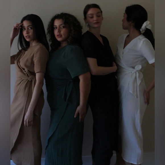 NWT Na Nin Minka Waffled Cotton Wrap Dress in Toffee - Picture 4 of 12